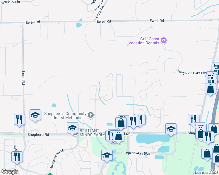 map of restaurants, bars, coffee shops, grocery stores, and more near 6502 Sedgeford Drive in Lakeland