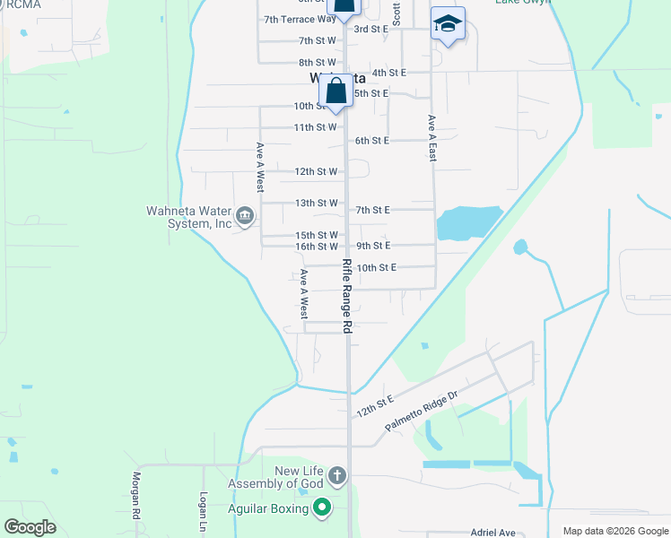 map of restaurants, bars, coffee shops, grocery stores, and more near 113 Cavalier Road in Wahneta