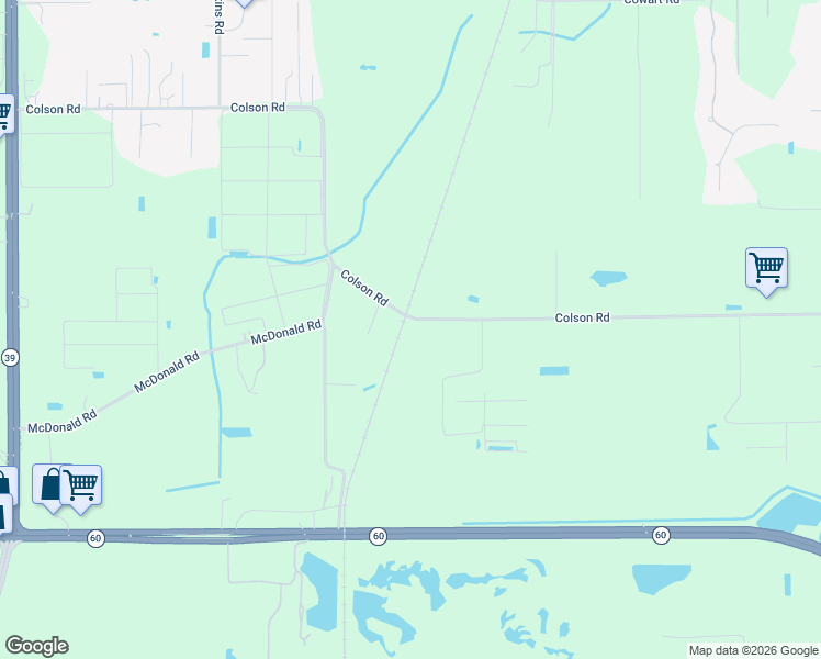 map of restaurants, bars, coffee shops, grocery stores, and more near 1103 Colson Road in Plant City