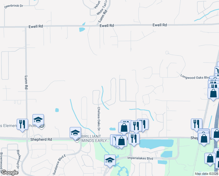 map of restaurants, bars, coffee shops, grocery stores, and more near 6485 Sedgeford Drive in Lakeland