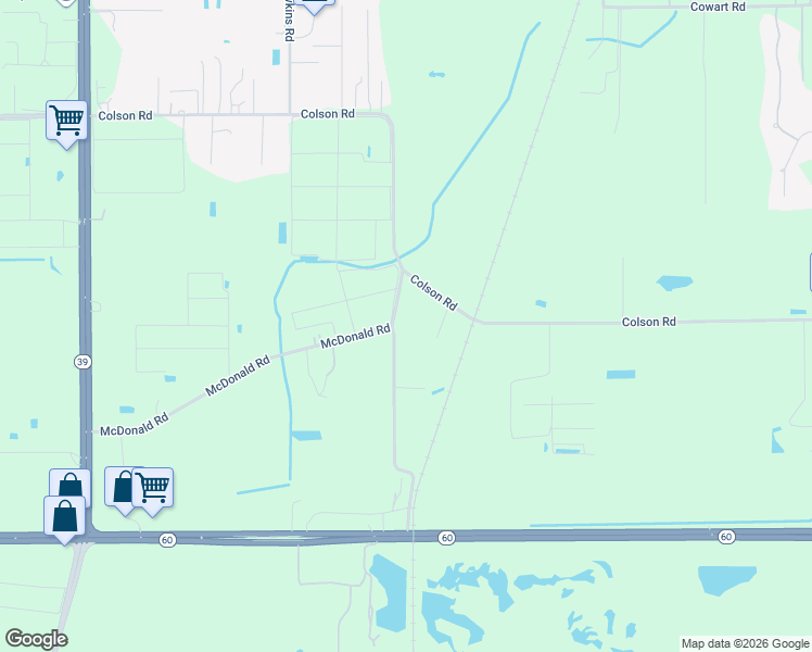 map of restaurants, bars, coffee shops, grocery stores, and more near 903 McDonald Road in Plant City