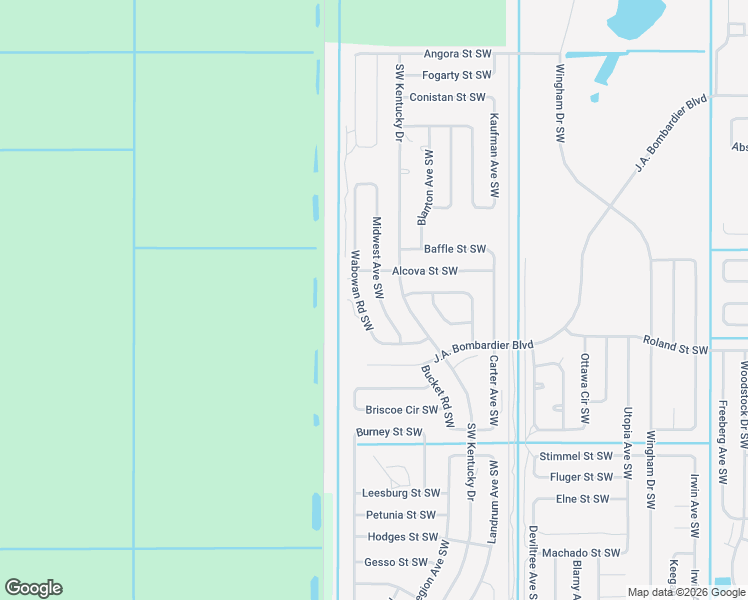 map of restaurants, bars, coffee shops, grocery stores, and more near 2138 Midwest Avenue Southwest in Palm Bay