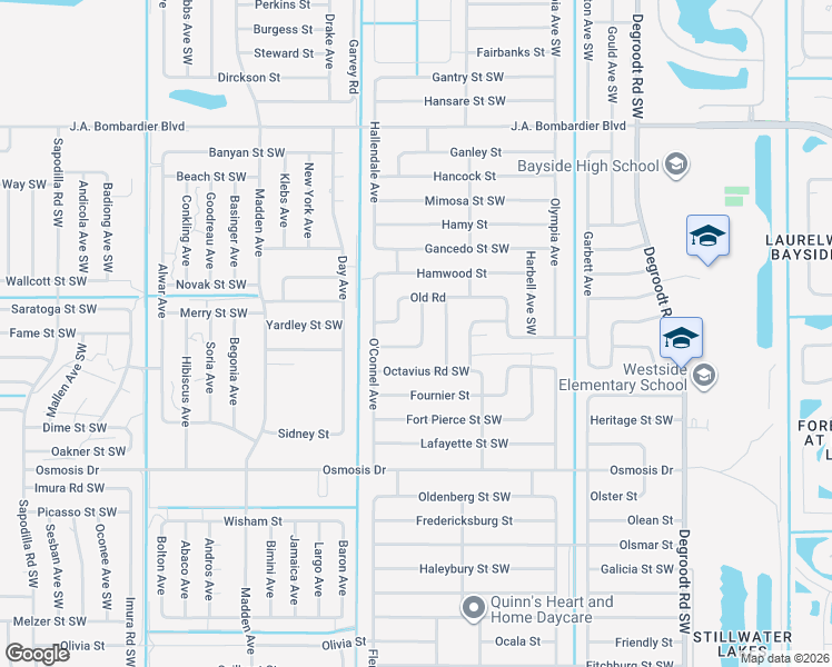 map of restaurants, bars, coffee shops, grocery stores, and more near 502 Old Road in Palm Bay