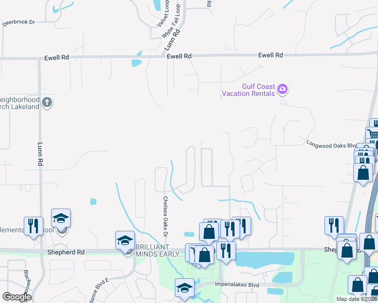 map of restaurants, bars, coffee shops, grocery stores, and more near 6451 Sedgeford Drive in Lakeland