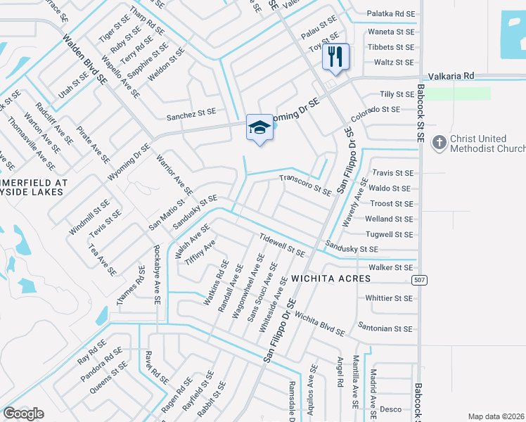 map of restaurants, bars, coffee shops, grocery stores, and more near 1985 Trapp Avenue Southeast in Palm Bay