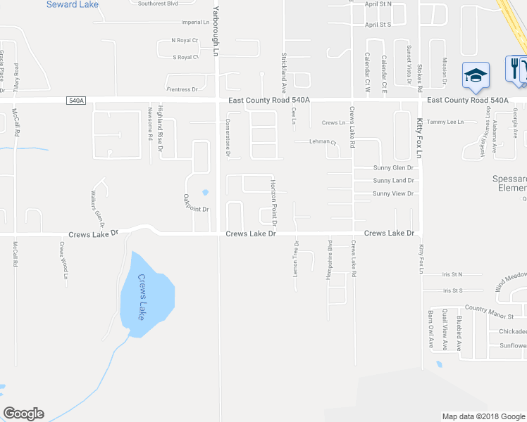 map of restaurants, bars, coffee shops, grocery stores, and more near 3870 Horizon View Loop in Lakeland