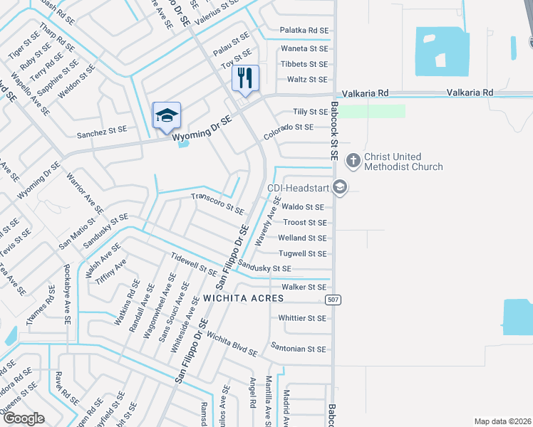 map of restaurants, bars, coffee shops, grocery stores, and more near 2011 Waverly Avenue Southeast in Palm Bay