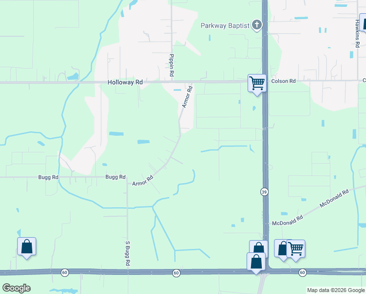 map of restaurants, bars, coffee shops, grocery stores, and more near 4818 South Joe Armor Road in Plant City
