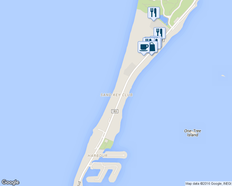 map of restaurants, bars, coffee shops, grocery stores, and more near 1370 Gulf Boulevard in Clearwater