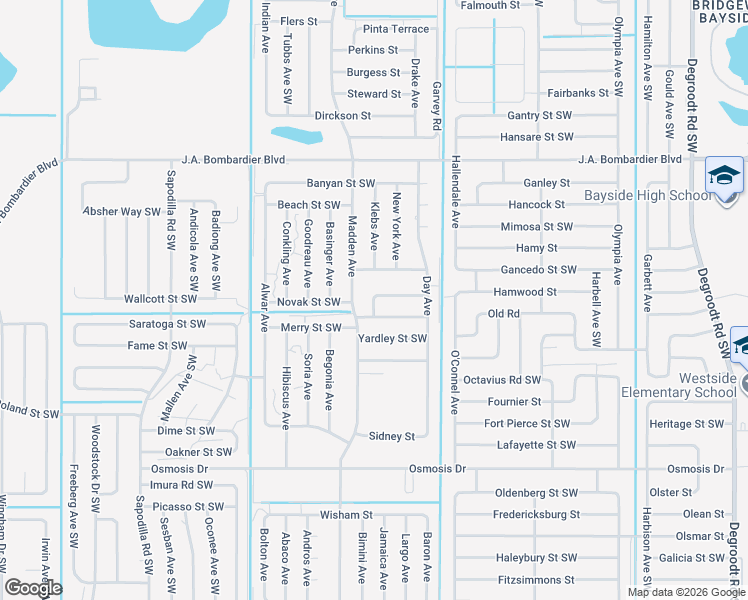 map of restaurants, bars, coffee shops, grocery stores, and more near 661 Heron Road in Palm Bay