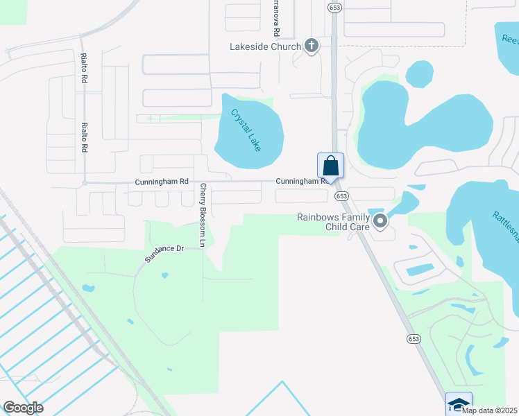 map of restaurants, bars, coffee shops, grocery stores, and more near 6598 Crescent Loop in Winter Haven