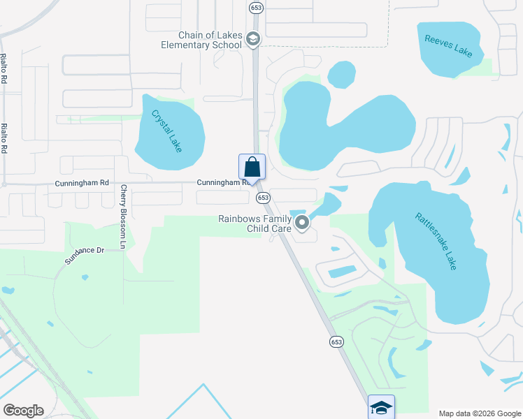 map of restaurants, bars, coffee shops, grocery stores, and more near 322 White Ibis Lane in Winter Haven
