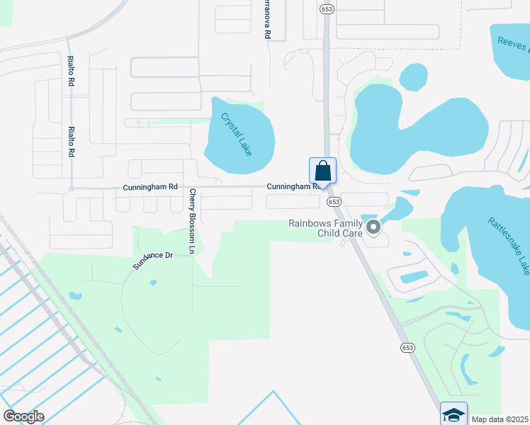 map of restaurants, bars, coffee shops, grocery stores, and more near 6598 Crescent Loop in Winter Haven
