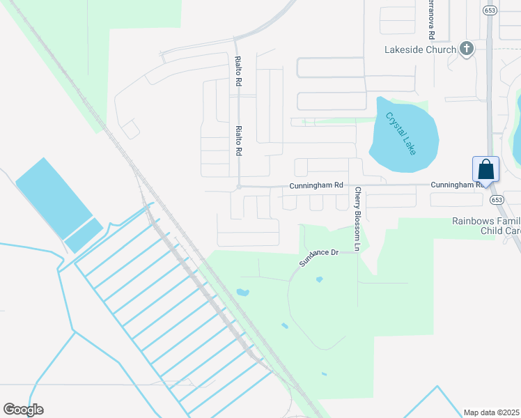 map of restaurants, bars, coffee shops, grocery stores, and more near Cunningham Road in Winter Haven