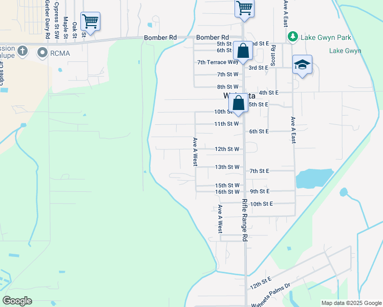 map of restaurants, bars, coffee shops, grocery stores, and more near 1202 Avenue A West in Winter Haven