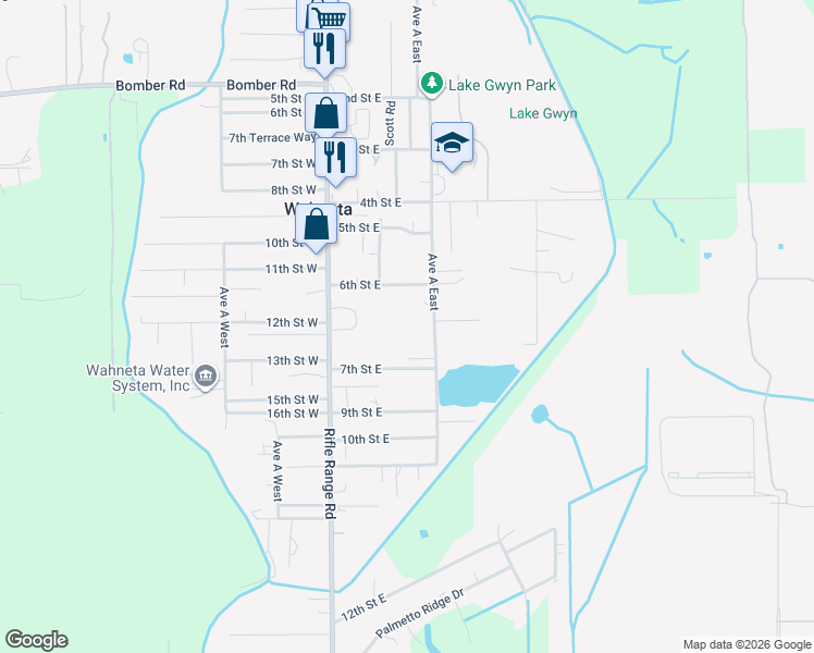 map of restaurants, bars, coffee shops, grocery stores, and more near 620 Avenue A East in Winter Haven