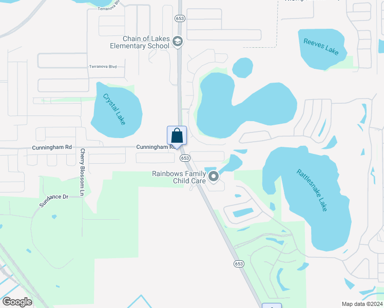 map of restaurants, bars, coffee shops, grocery stores, and more near 356 Fish Hawk Drive in Winter Haven