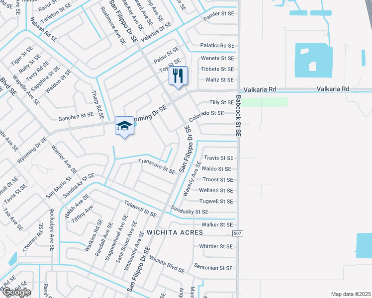 map of restaurants, bars, coffee shops, grocery stores, and more near 1311 San Filippo Drive Southeast in Palm Bay