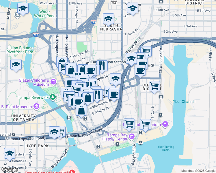 map of restaurants, bars, coffee shops, grocery stores, and more near 800 U.S. 41 Business in Tampa