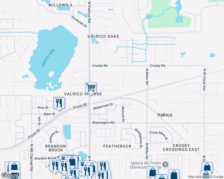 map of restaurants, bars, coffee shops, grocery stores, and more near 2128 Valrico Heights Boulevard in Valrico