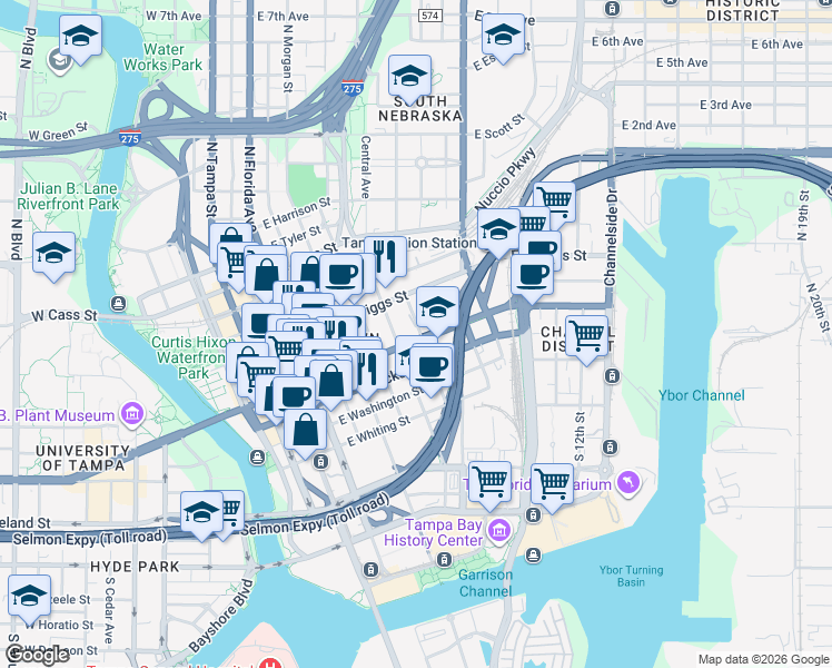map of restaurants, bars, coffee shops, grocery stores, and more near 800 U.S. 41 Business in Tampa