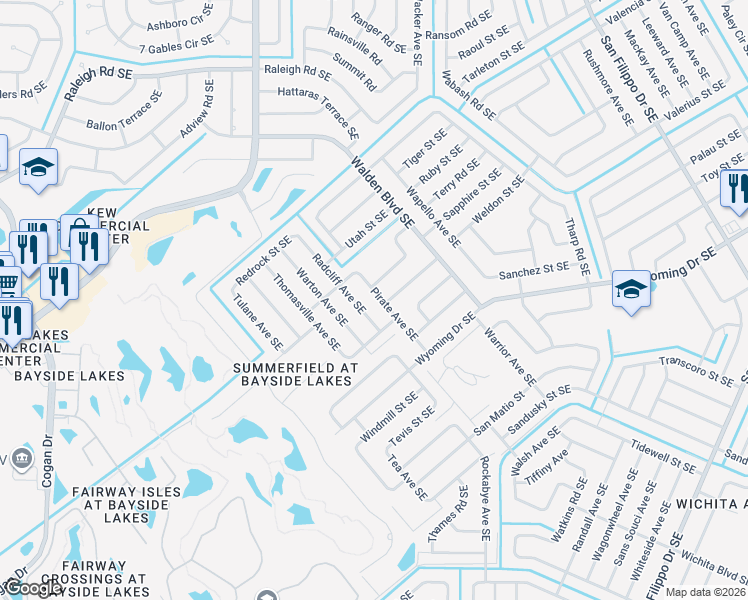 map of restaurants, bars, coffee shops, grocery stores, and more near 1026 Welch Road Southeast in Palm Bay