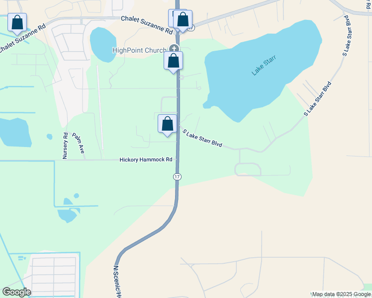 map of restaurants, bars, coffee shops, grocery stores, and more near 3530 North Scenic Highway in Lake Wales