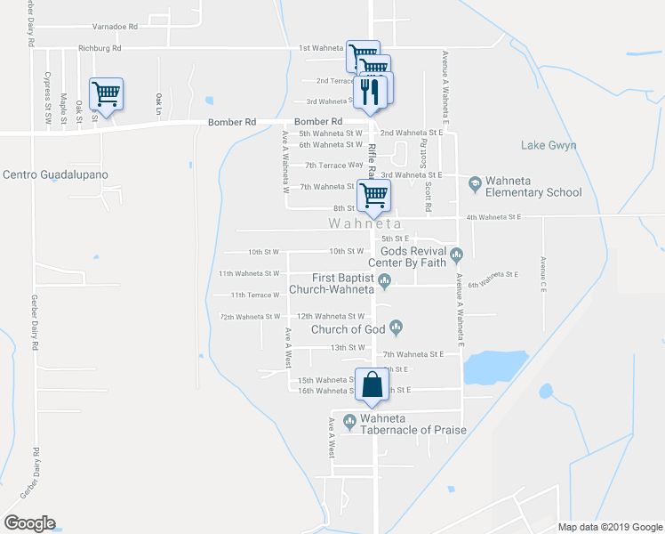 map of restaurants, bars, coffee shops, grocery stores, and more near 115 11th Wahneta Street West in Winter Haven