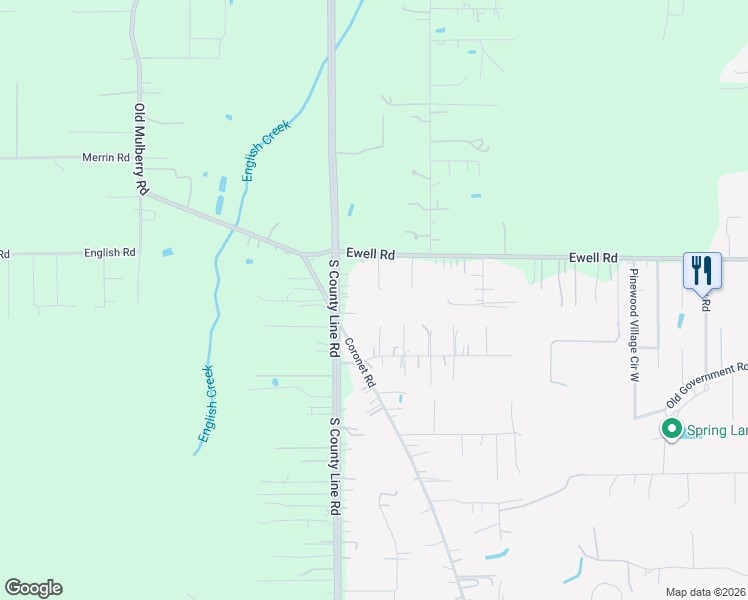 map of restaurants, bars, coffee shops, grocery stores, and more near 6231 Springwoods Court in Lakeland