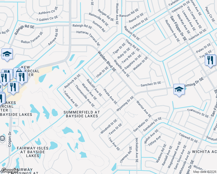 map of restaurants, bars, coffee shops, grocery stores, and more near 1026 Welch Road Southeast in Palm Bay