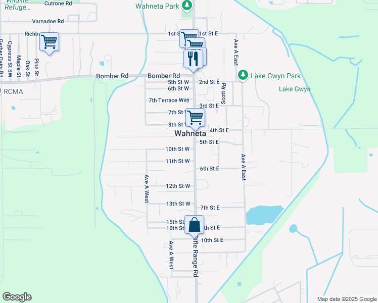 map of restaurants, bars, coffee shops, grocery stores, and more near 107 11th Street West in Winter Haven