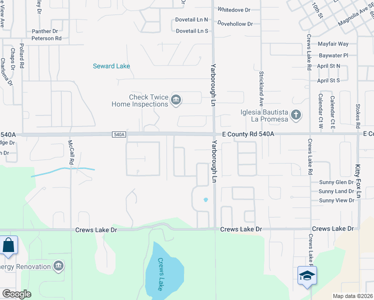 map of restaurants, bars, coffee shops, grocery stores, and more near 6320 Prominence Point Drive in Lakeland