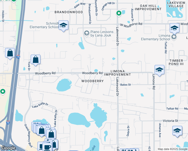 map of restaurants, bars, coffee shops, grocery stores, and more near 812 Straw Lake Drive in Brandon