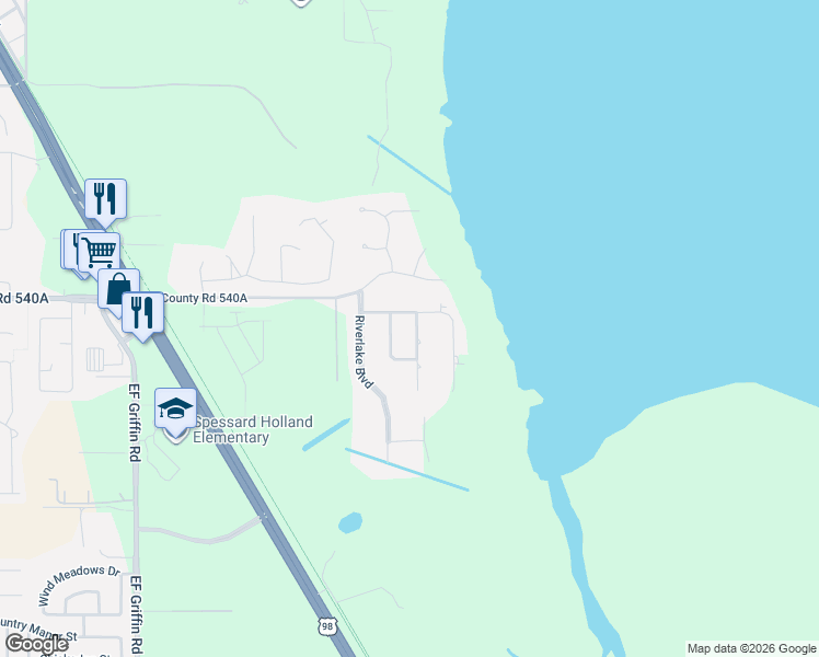 map of restaurants, bars, coffee shops, grocery stores, and more near 5152 Riverlake Boulevard in Bartow