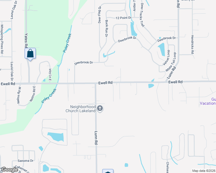 map of restaurants, bars, coffee shops, grocery stores, and more near 2720 Ewell Road in Lakeland