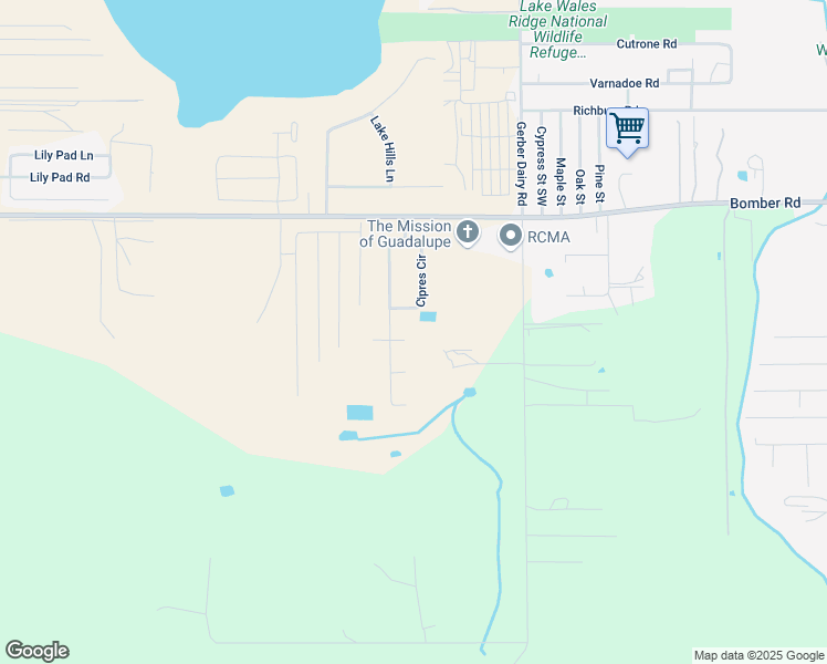 map of restaurants, bars, coffee shops, grocery stores, and more near 405 Cedro Court in Winter Haven