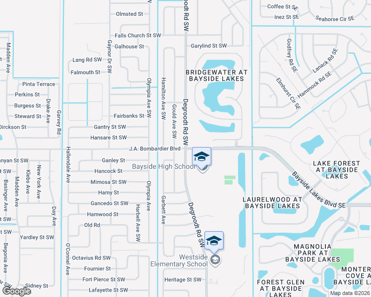 map of restaurants, bars, coffee shops, grocery stores, and more near in Palm Bay