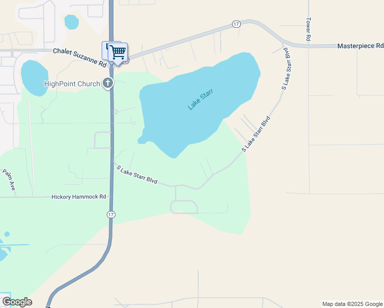 map of restaurants, bars, coffee shops, grocery stores, and more near 455 South Lake Starr Boulevard in Lake Wales