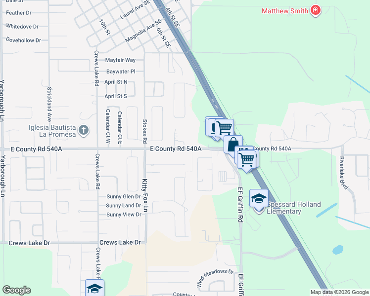 map of restaurants, bars, coffee shops, grocery stores, and more near 4448 Tammy Lee Lane in Lakeland