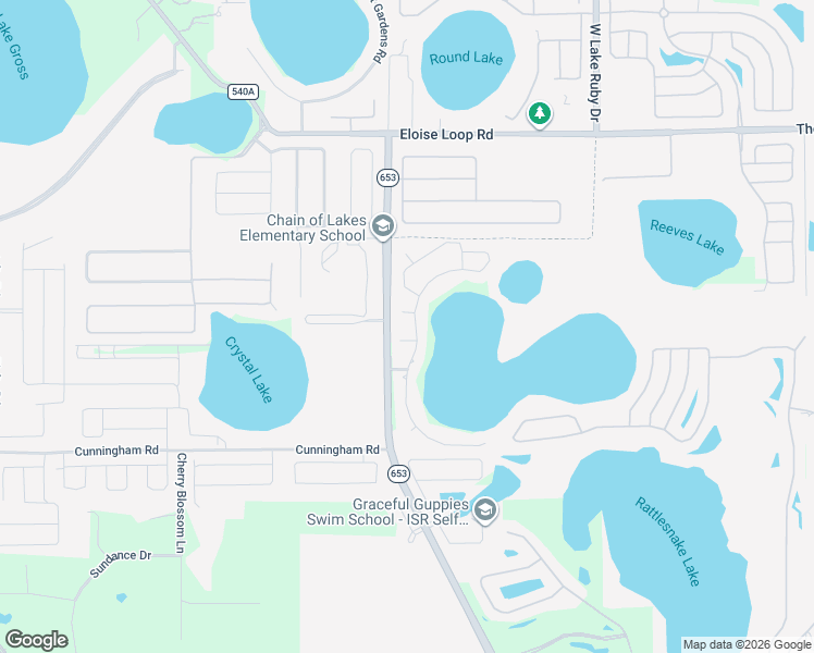 map of restaurants, bars, coffee shops, grocery stores, and more near 655 Hart Lake Drive in Winter Haven