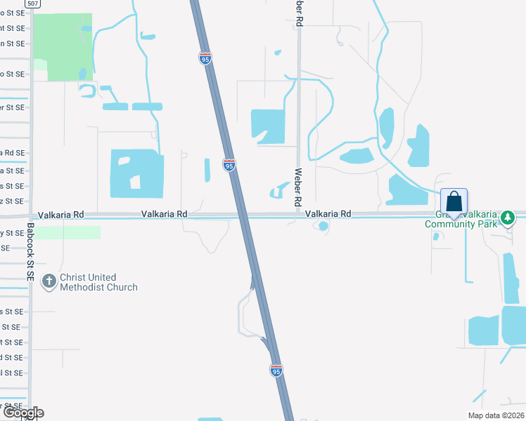map of restaurants, bars, coffee shops, grocery stores, and more near 680 Valkaria Road in Malabar