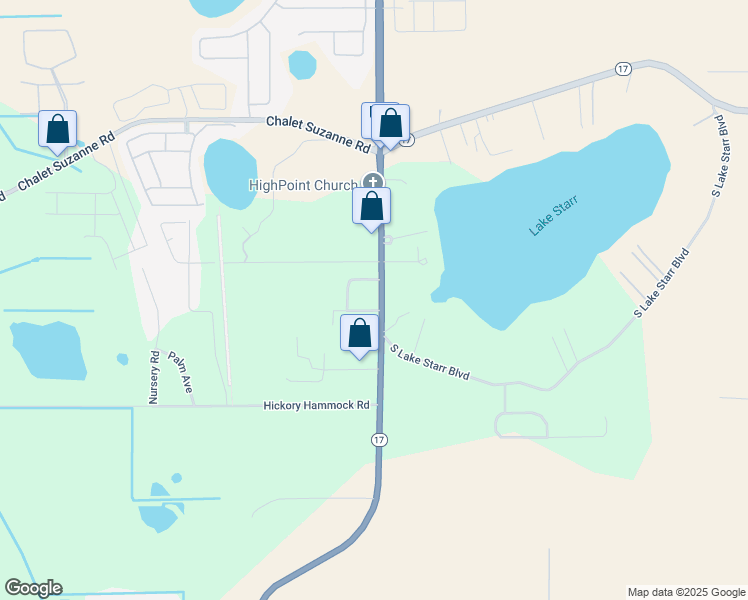 map of restaurants, bars, coffee shops, grocery stores, and more near 11 Hill Street in Lake Wales