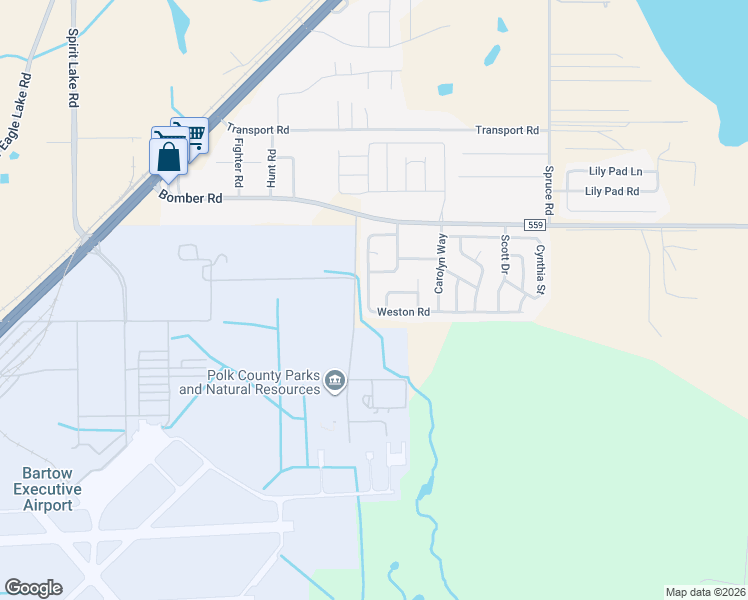 map of restaurants, bars, coffee shops, grocery stores, and more near 4309 Stephanie Way in Bartow