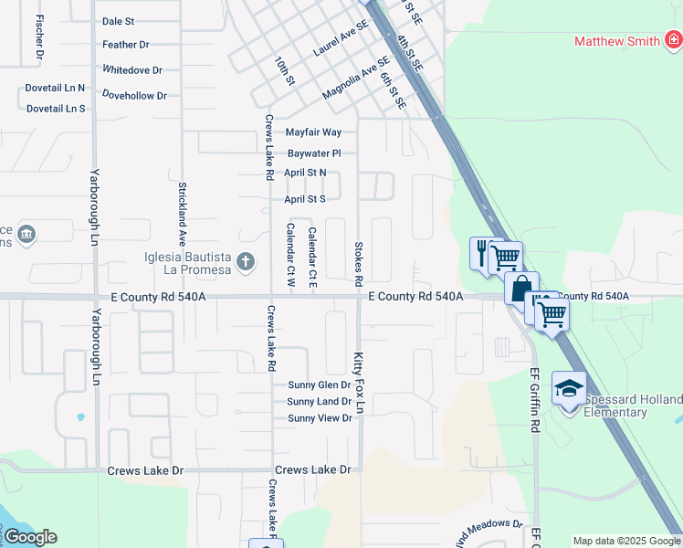 map of restaurants, bars, coffee shops, grocery stores, and more near 6004 Sunset Vista Drive in Lakeland
