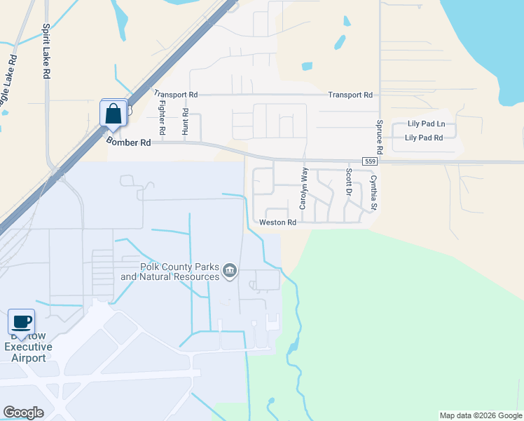 map of restaurants, bars, coffee shops, grocery stores, and more near 4309 Stephanie Way in Bartow