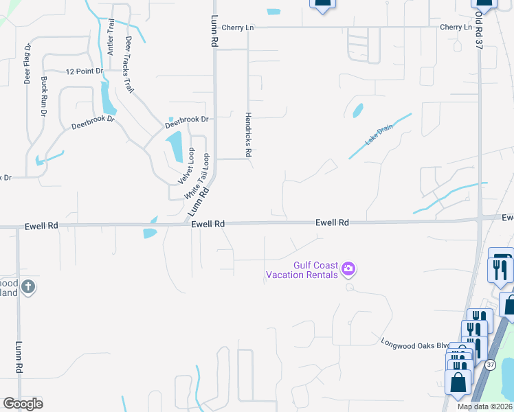 map of restaurants, bars, coffee shops, grocery stores, and more near 1100-1132 Ewell Road in Lakeland