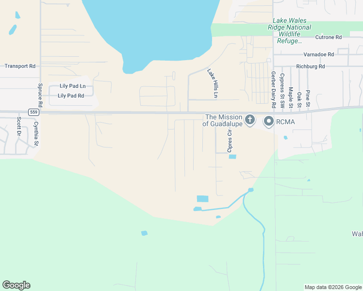 map of restaurants, bars, coffee shops, grocery stores, and more near 124 Madera Drive in Winter Haven
