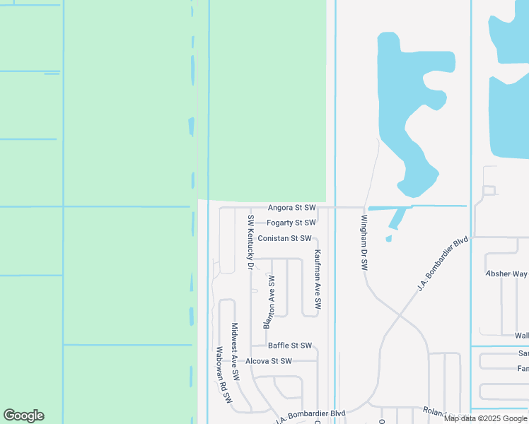 map of restaurants, bars, coffee shops, grocery stores, and more near 1586 Angora Street Southwest in Palm Bay