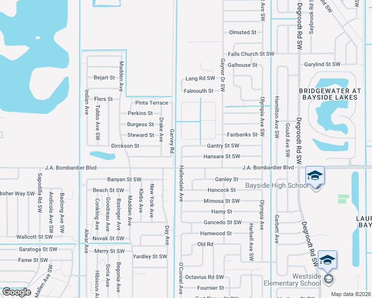 map of restaurants, bars, coffee shops, grocery stores, and more near 1734 Hallendale Avenue in Palm Bay