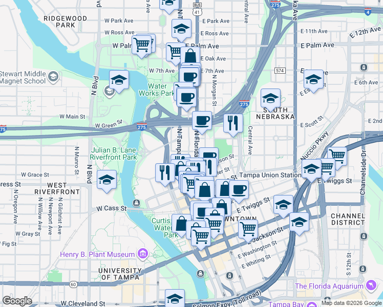 map of restaurants, bars, coffee shops, grocery stores, and more near 1110 Florida 685 in Tampa